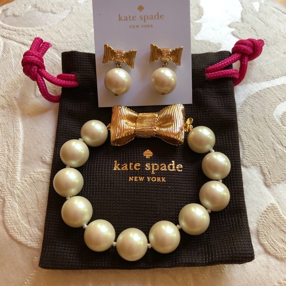kate spade Jewelry - Kate spade”All Wrapped Up” earrings & bracelet